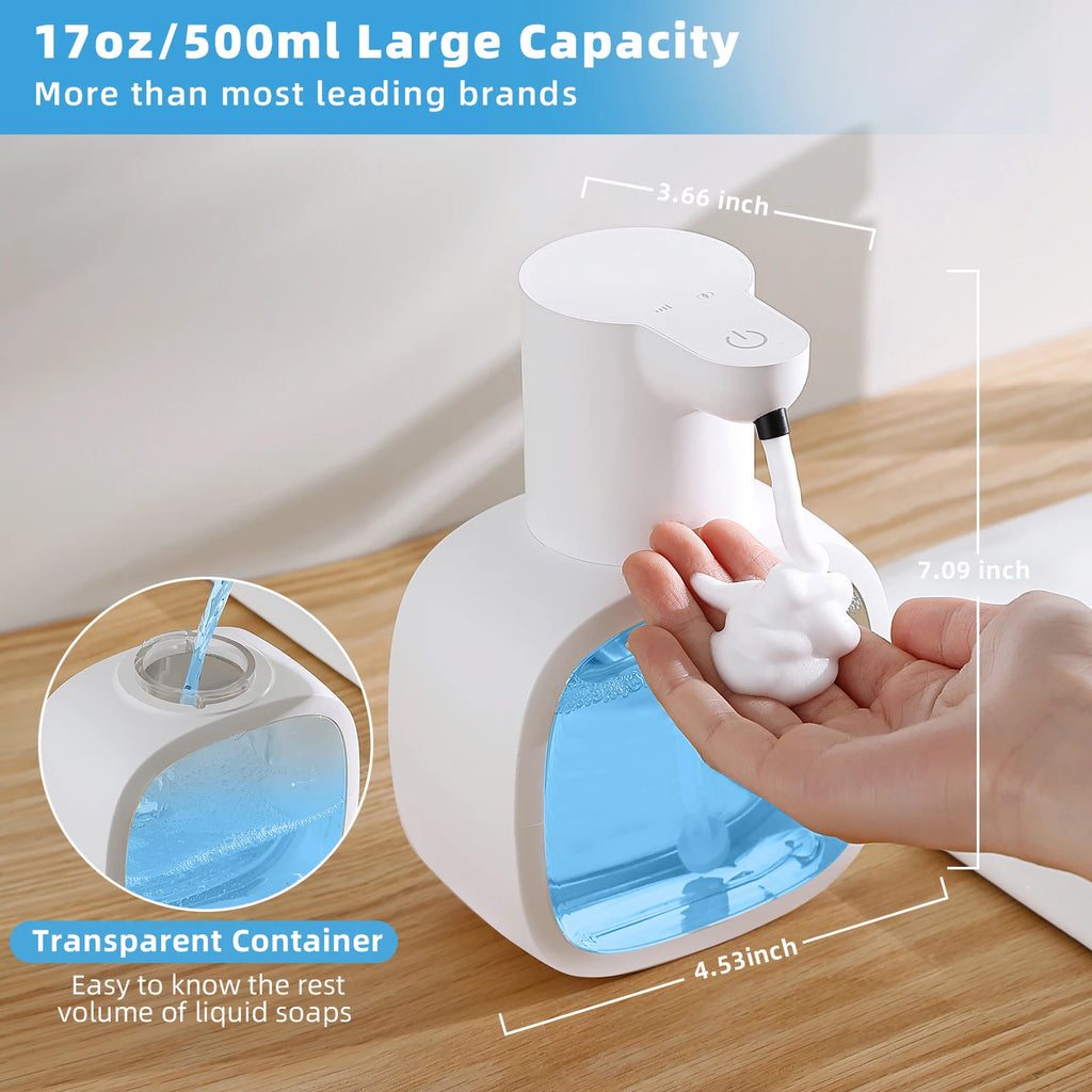 Automatic Touchless Foaming Soap Dispenser – 500ml USB Rechargeable
