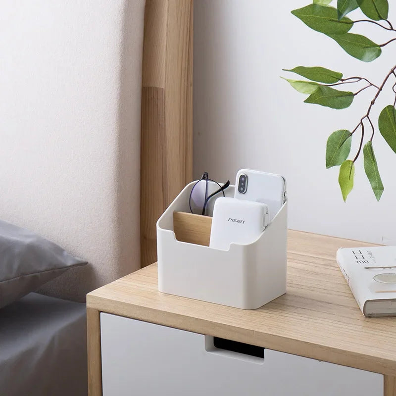 Multi-Compartment Desktop Storage Organizer – Remote Control & Office Accessories Holder