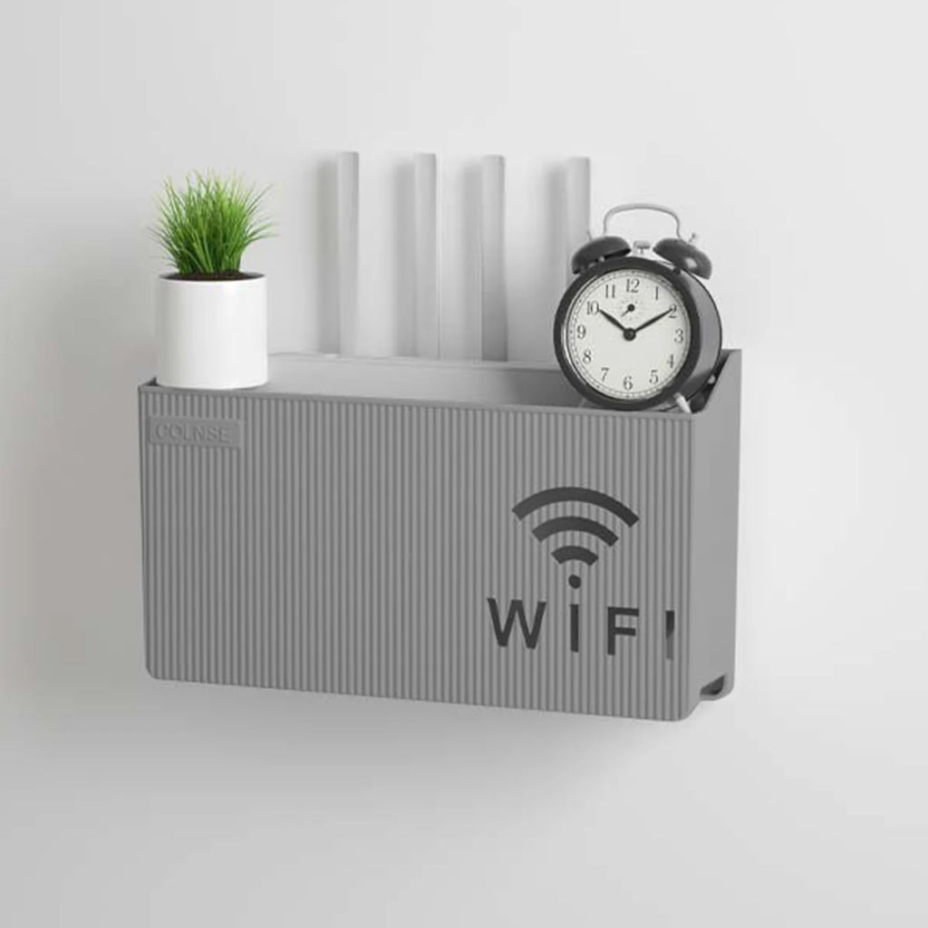 Wall Mounted WiFi Router Storage Shelf – Cable Management Organizer Box
