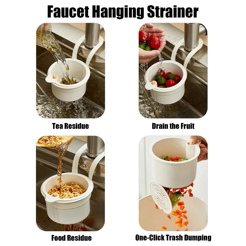 Kitchen Sink Drain Strainer Basket – Hanging Food Waste Filter & Sink Organizer