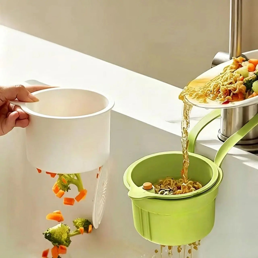 Kitchen Sink Drain Strainer Basket – Hanging Food Waste Filter & Sink Organizer