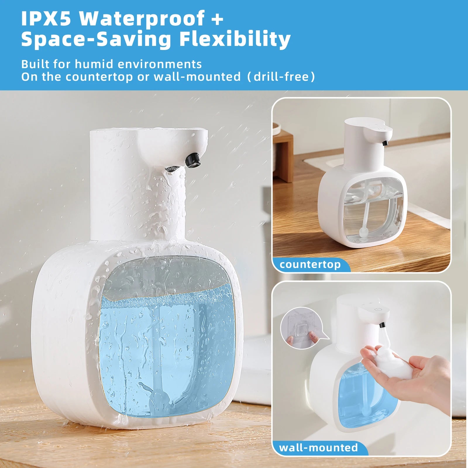 Automatic Touchless Foaming Soap Dispenser – 500ml USB Rechargeable