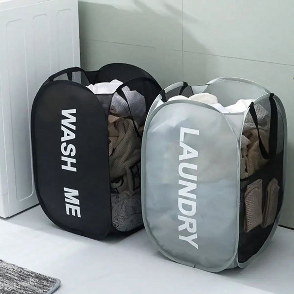 Foldable Laundry Basket – Large Collapsible Clothes Hamper with Handles