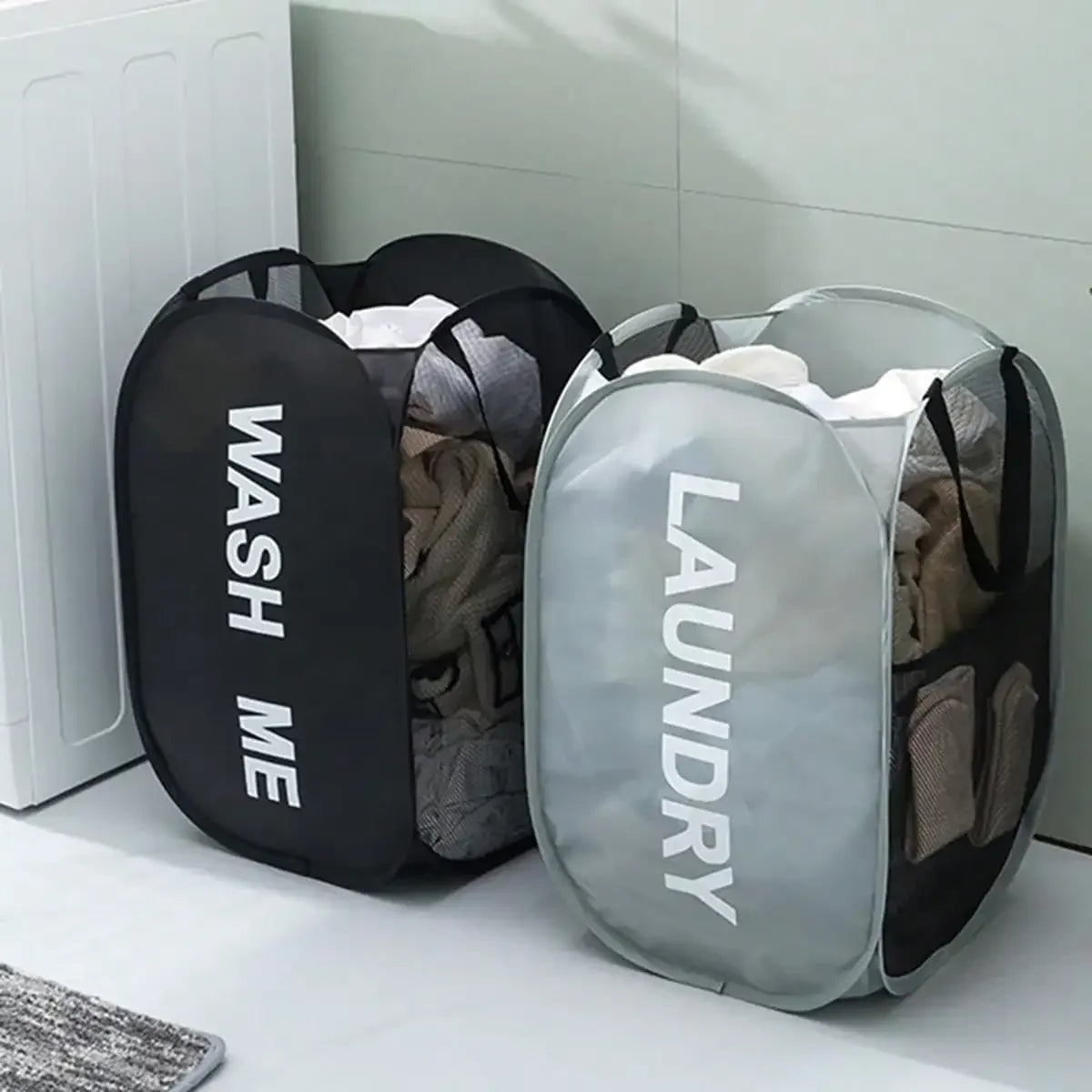 Foldable Laundry Basket – Large Collapsible Clothes Hamper with Handles