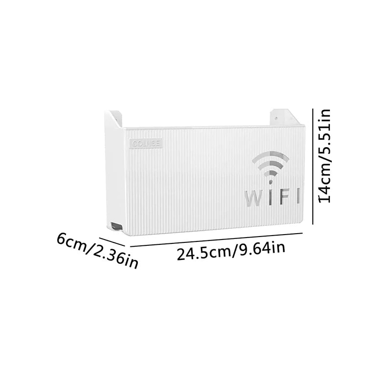 Wall Mounted WiFi Router Storage Shelf – Cable Management Organizer Box