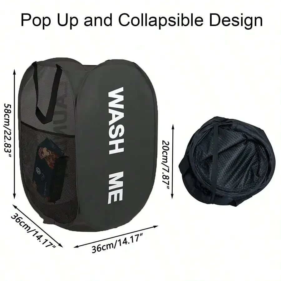 Foldable Laundry Basket – Large Collapsible Clothes Hamper with Handles