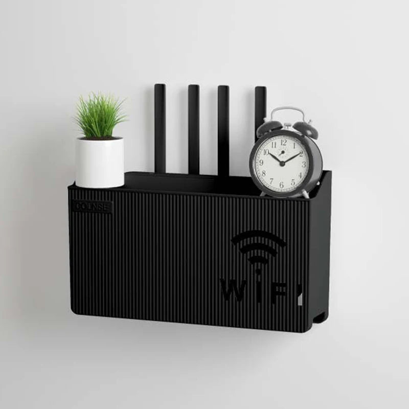 Wall Mounted WiFi Router Storage Shelf – Cable Management Organizer Box