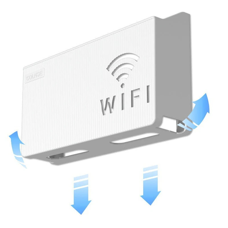 Wall Mounted WiFi Router Storage Shelf – Cable Management Organizer Box