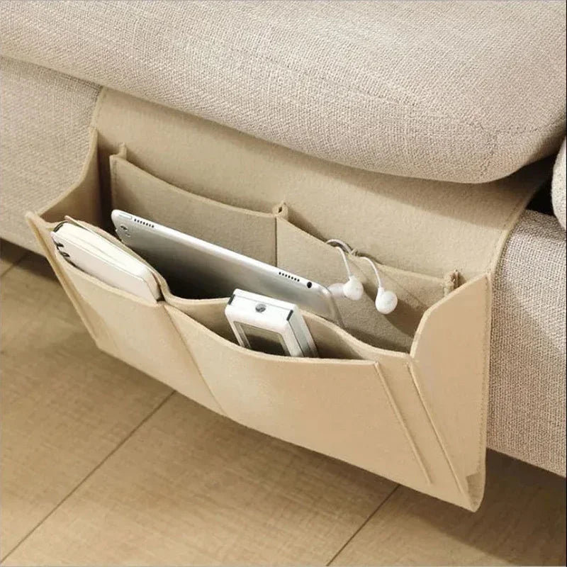 Premium Bedside Storage Organizer – Sofa & Bed Pocket Caddy for Remote, Phone & Magazines