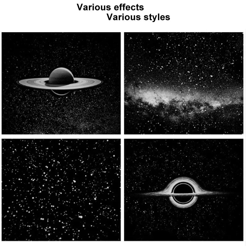 Romantic LED Starry Sky Night Light USB Powered Saturn Galaxy Projector Lamp for Car Roof Party Room Ceiling Decor Plug and Play
