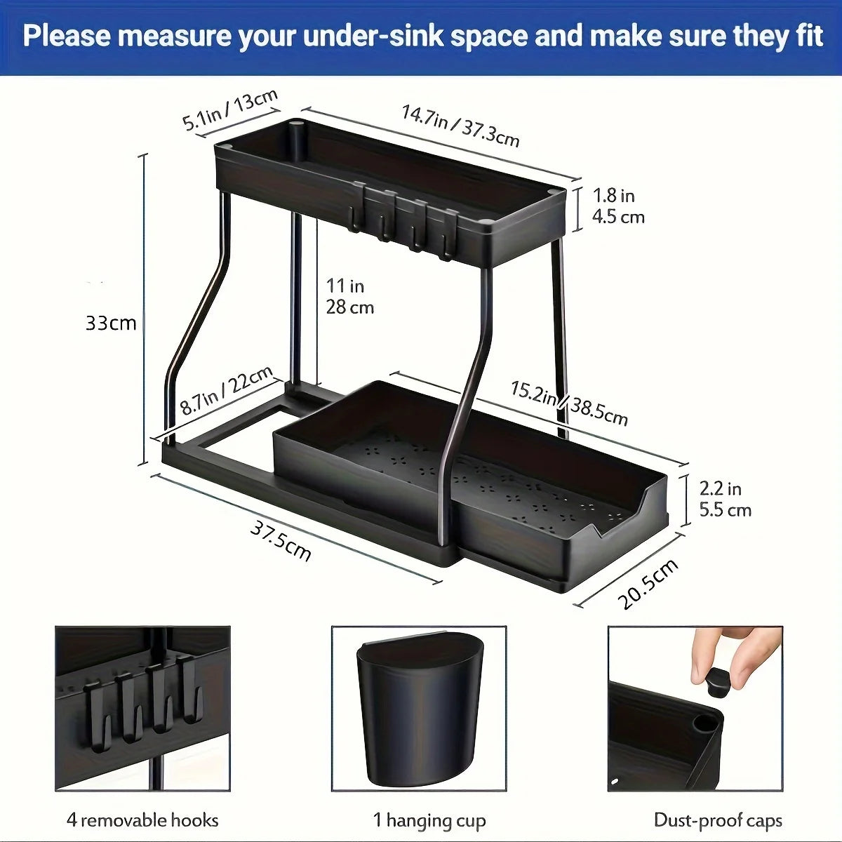 Tier Under Sink Storage Organizer